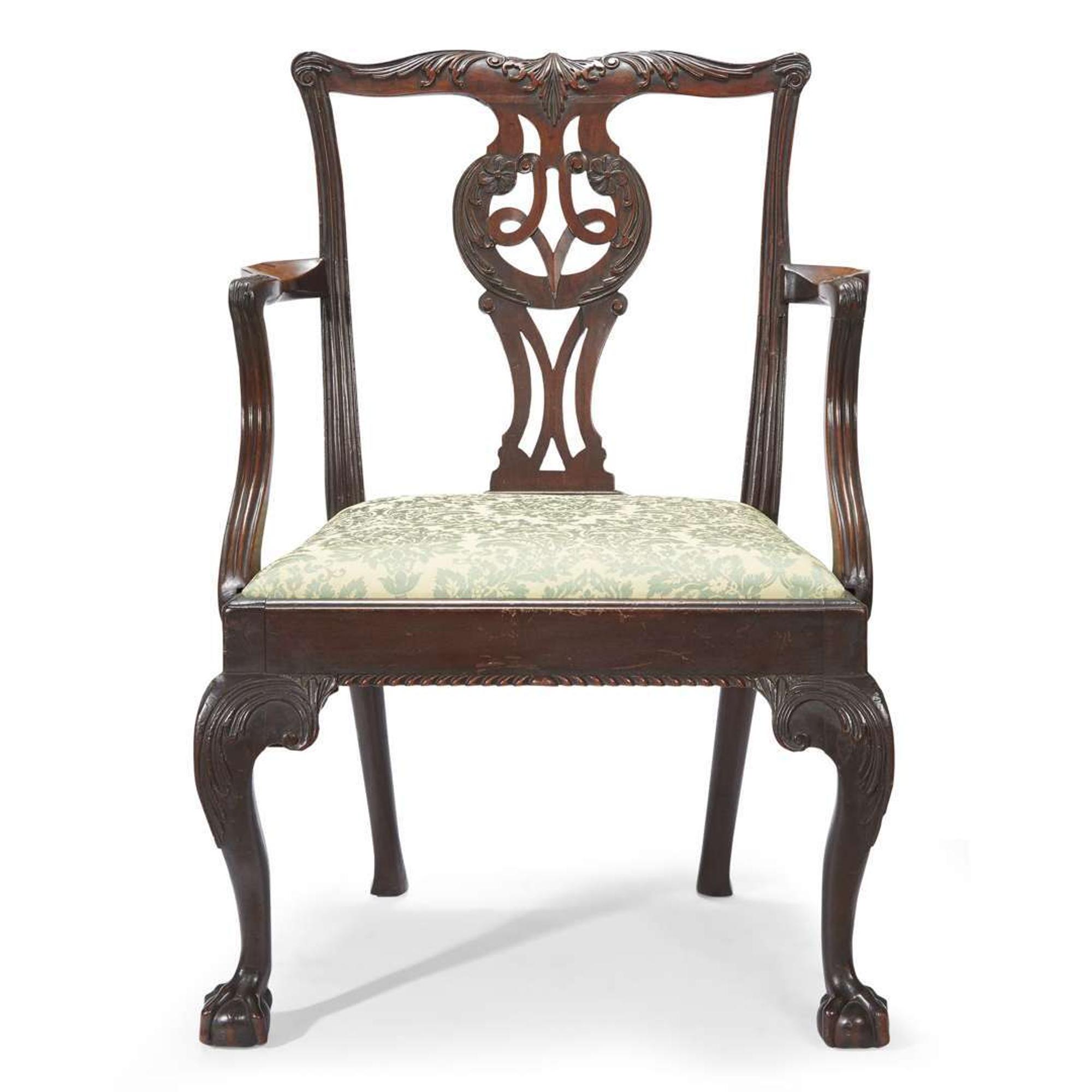 Chippendale carved mahogany armchair possibly New York, NY, 18th century