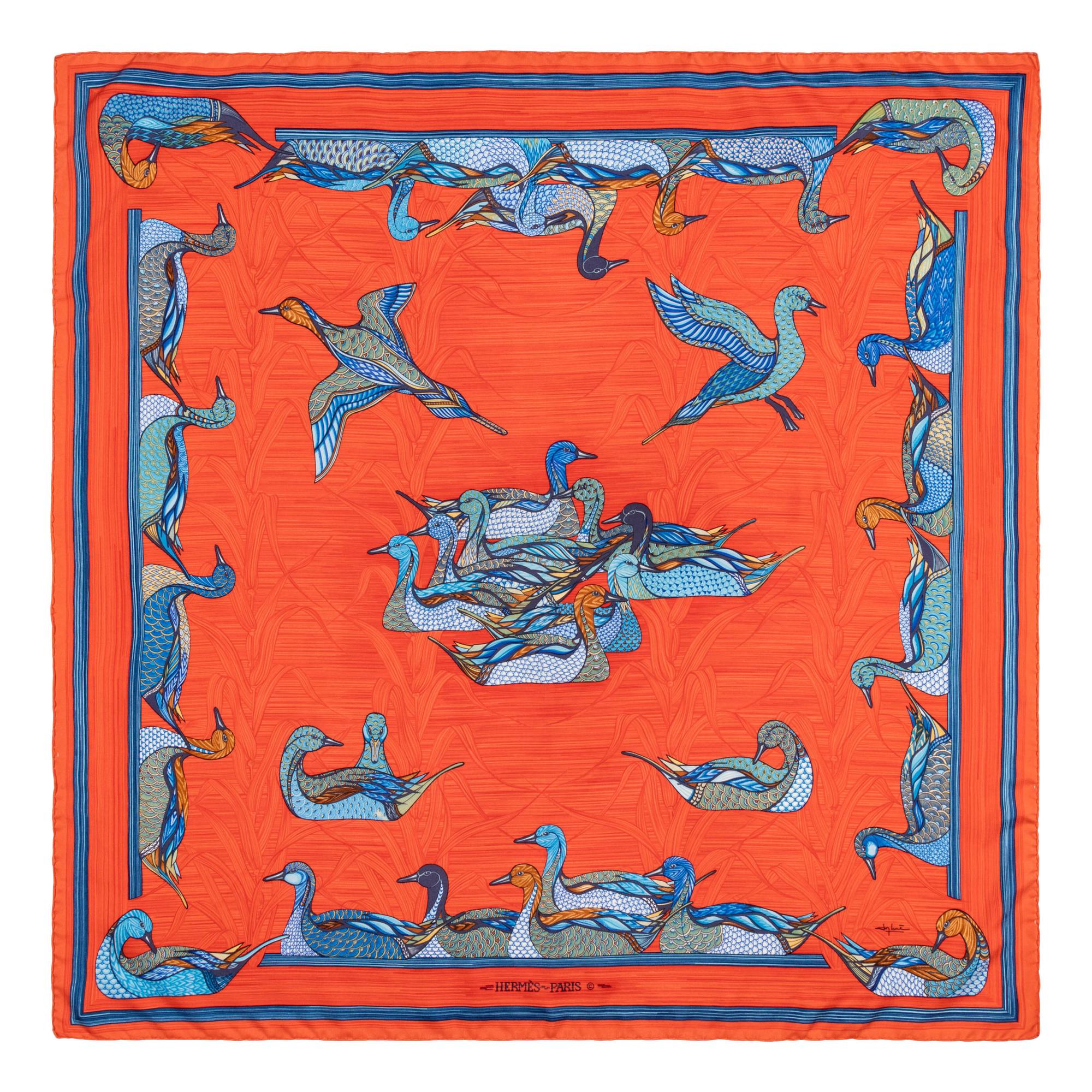Hermès, Four Silk Scarves 90