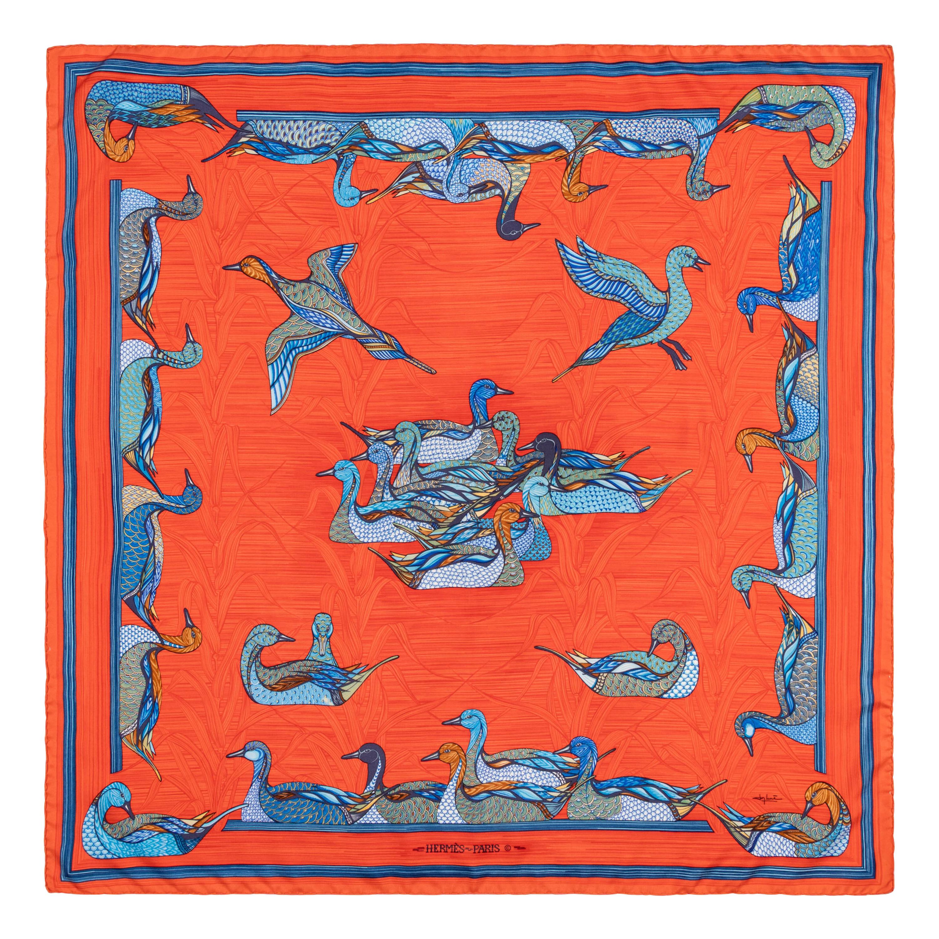 Hermès, Four Silk Scarves 90