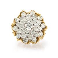 A White Gold and Diamond Ring with Yellow Gold Jacket, 13.90 dwts.