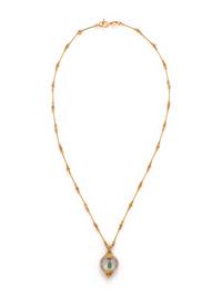 BICOLOR GOLD, DIAMOND AND EMERALD NECKLACE
