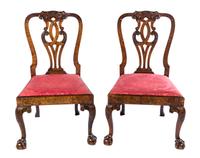 A Pair of Early George III Mahogany Dining Chairs Height 39 3/4 inches. — 18TH CENTURY WITH ALTERATION
