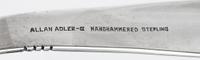A Pair of American Silver Sandwich Tongs, Alan Adler, Los Angeles, CA, 20th Century, each having a spot-hammered finish with banded dec