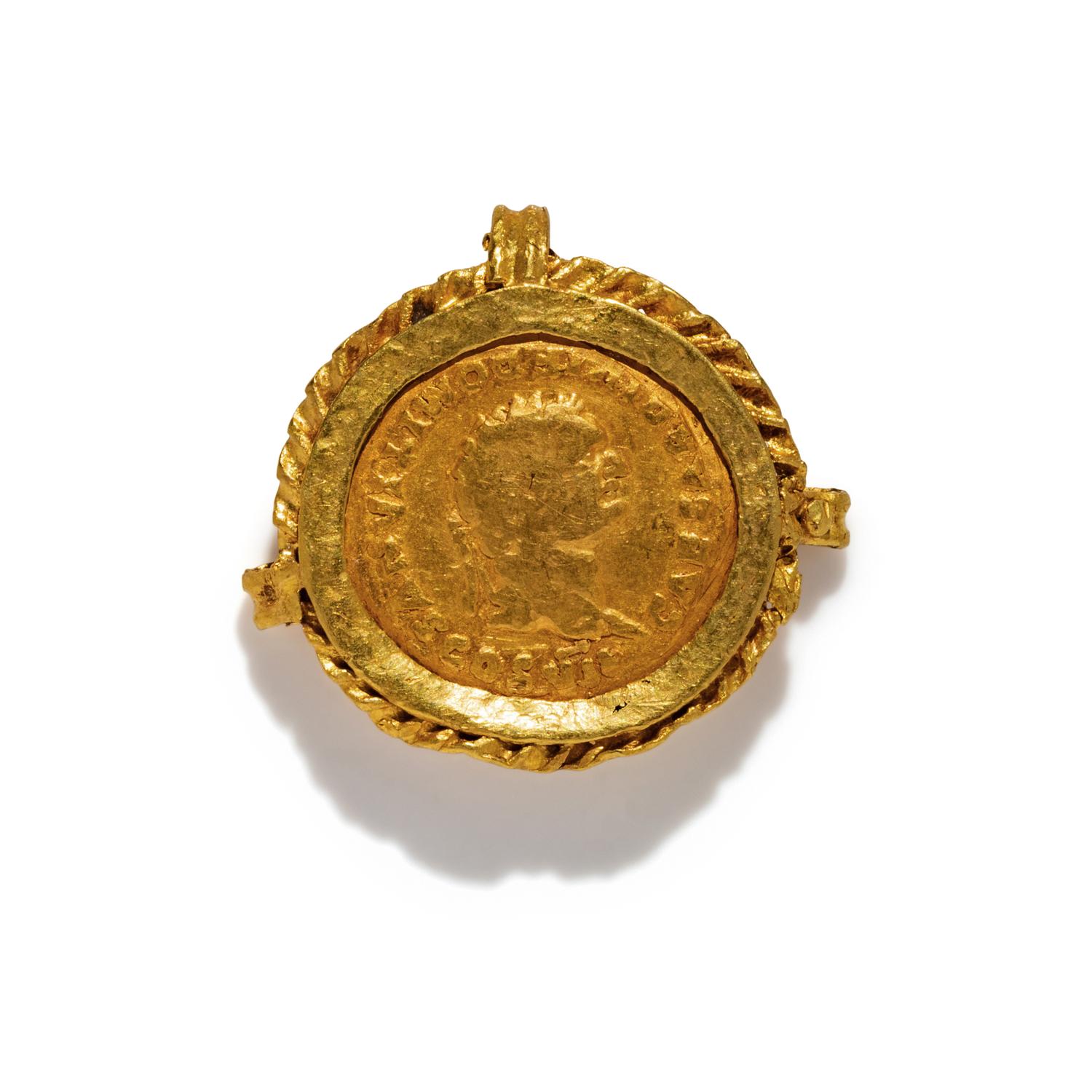 A Roman Gold Aureus with Domitian as Caesar