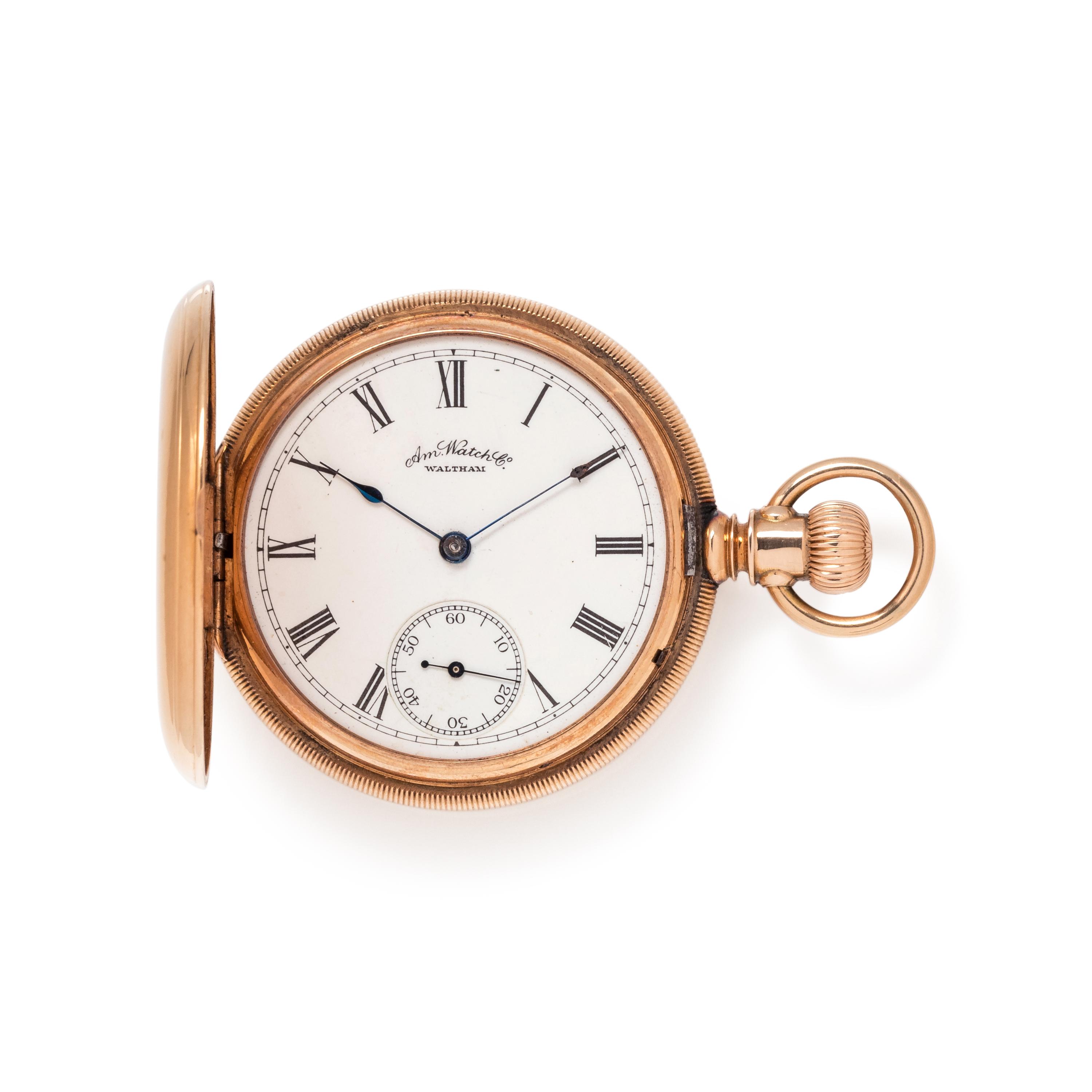 AMERICAN WATCH CO., 14K PINK GOLD HUNTER CASE POCKET WATCH
