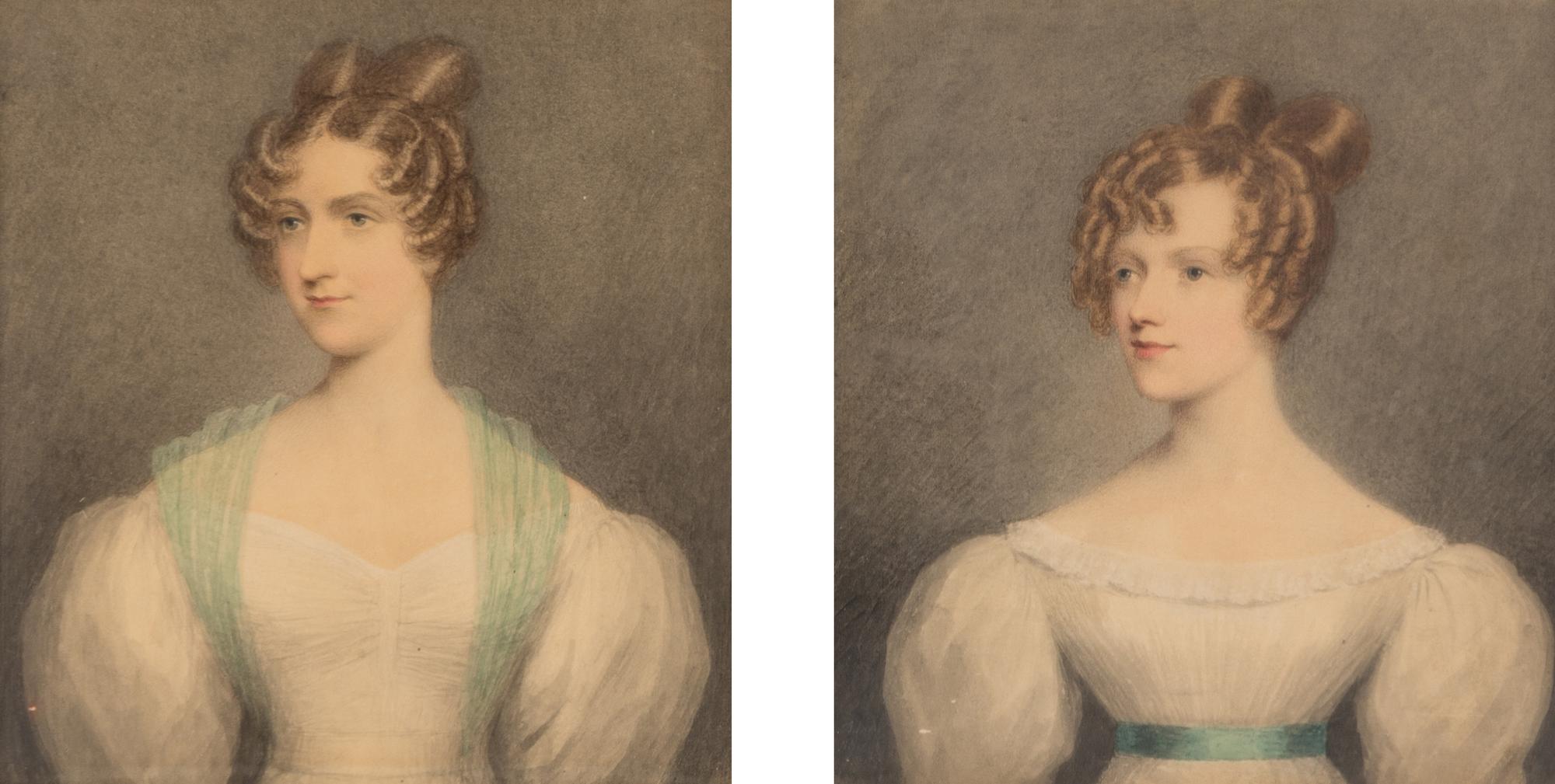 Portrait of Miss Foote, Actress and Portrait of a Woman (a pair of works), 1827