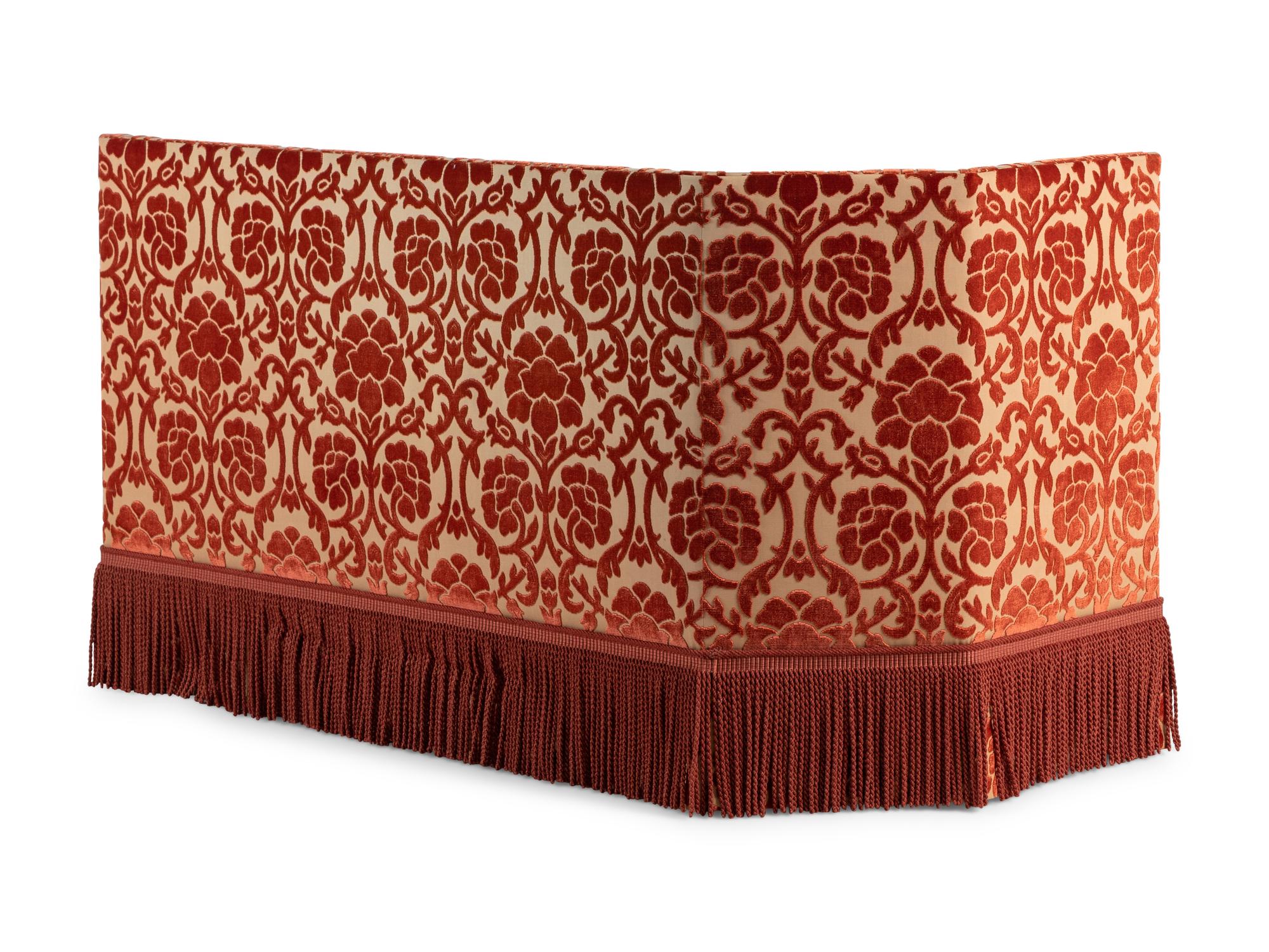A Dessin Fournir Cut Velvet-Upholstered Banquette Sofa