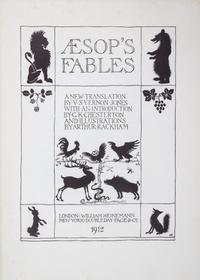 (WEITZ-COLEMAN; RACKHAM, ARTHUR) AESOP. Aesop's Fables. London, 1912. Finely bound by Herbie Weitz. Limited edition, signed.