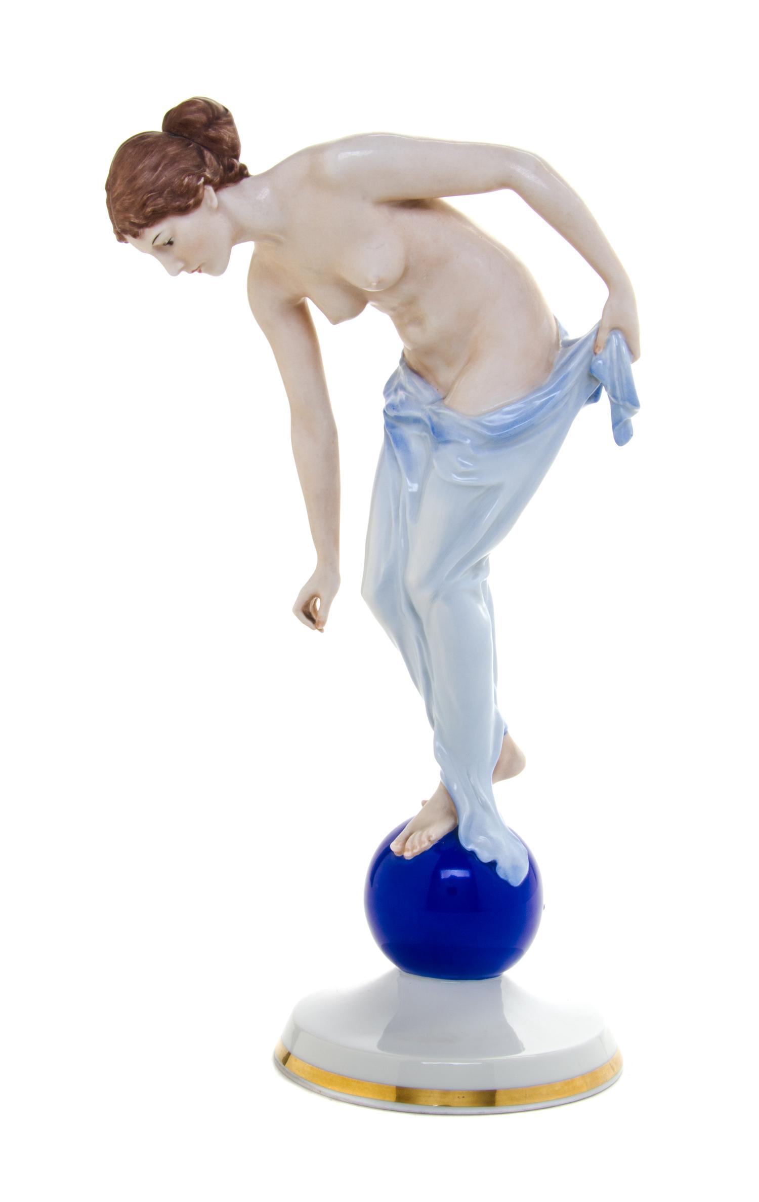 A Rosenthal Porcelain Figure of Fortuna Height 12 inches. — AFTER ERNEST WENCK, 20TH CENTURY