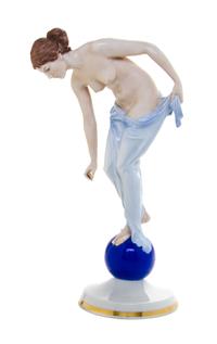 A Rosenthal Porcelain Figure of Fortuna Height 12 inches. — AFTER ERNEST WENCK, 20TH CENTURY