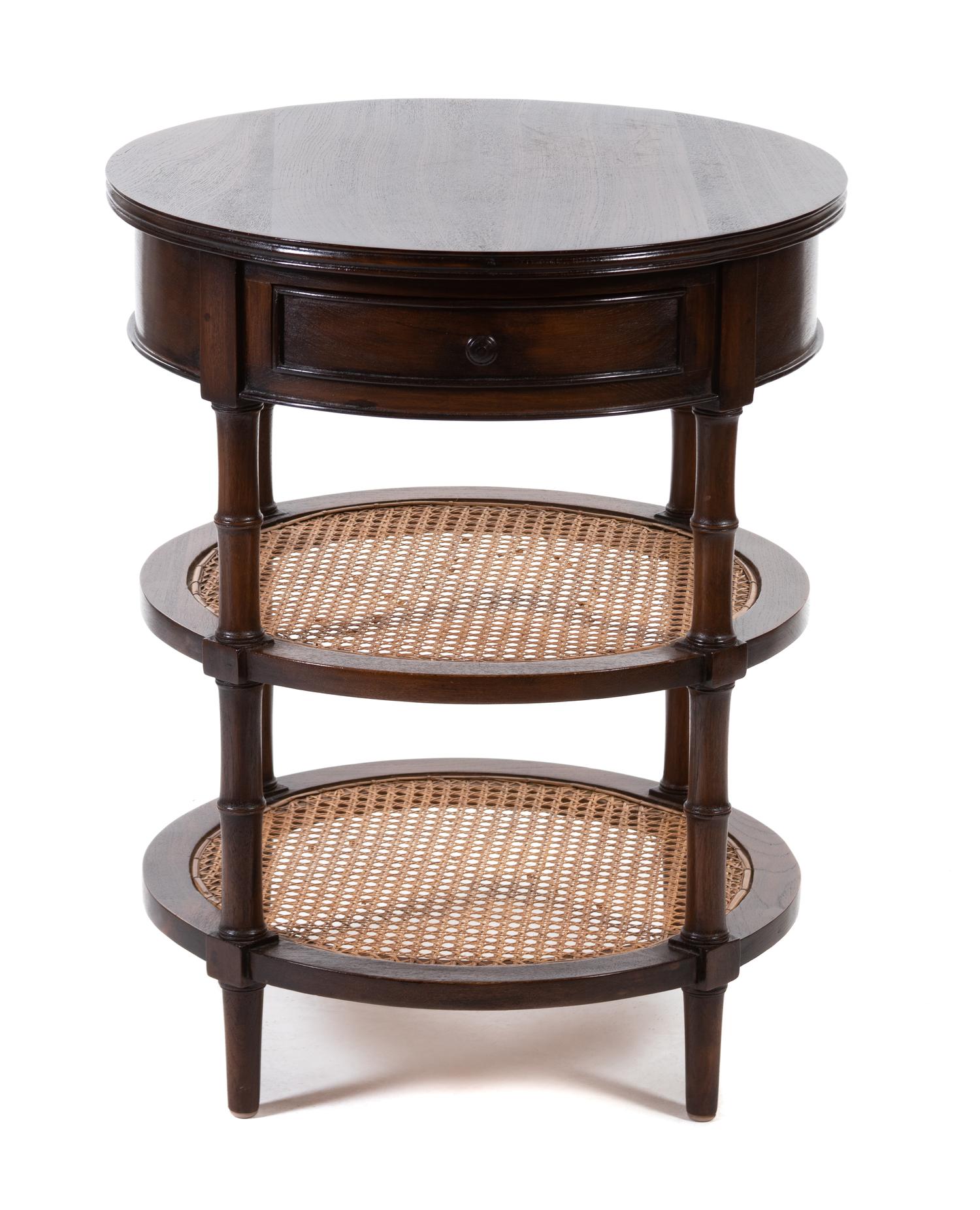A Louis XVI Style Mahogany Three-Tier Occasional Table
