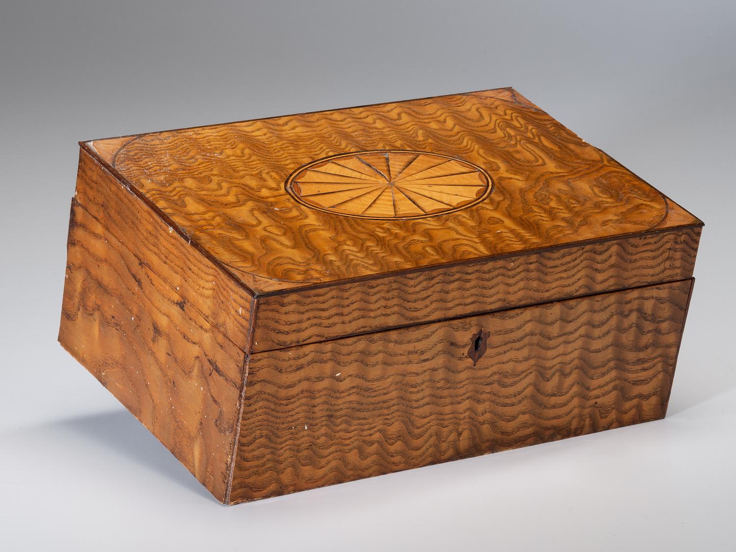 An Ash and Marquetry Sewing Box