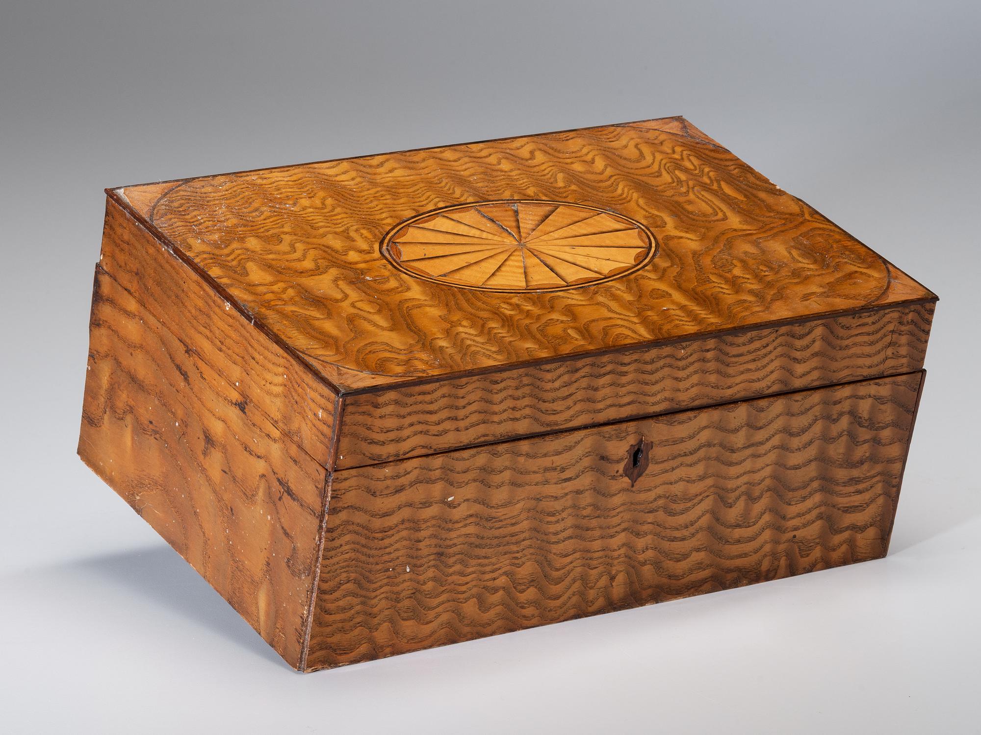 An Ash and Marquetry Sewing Box
