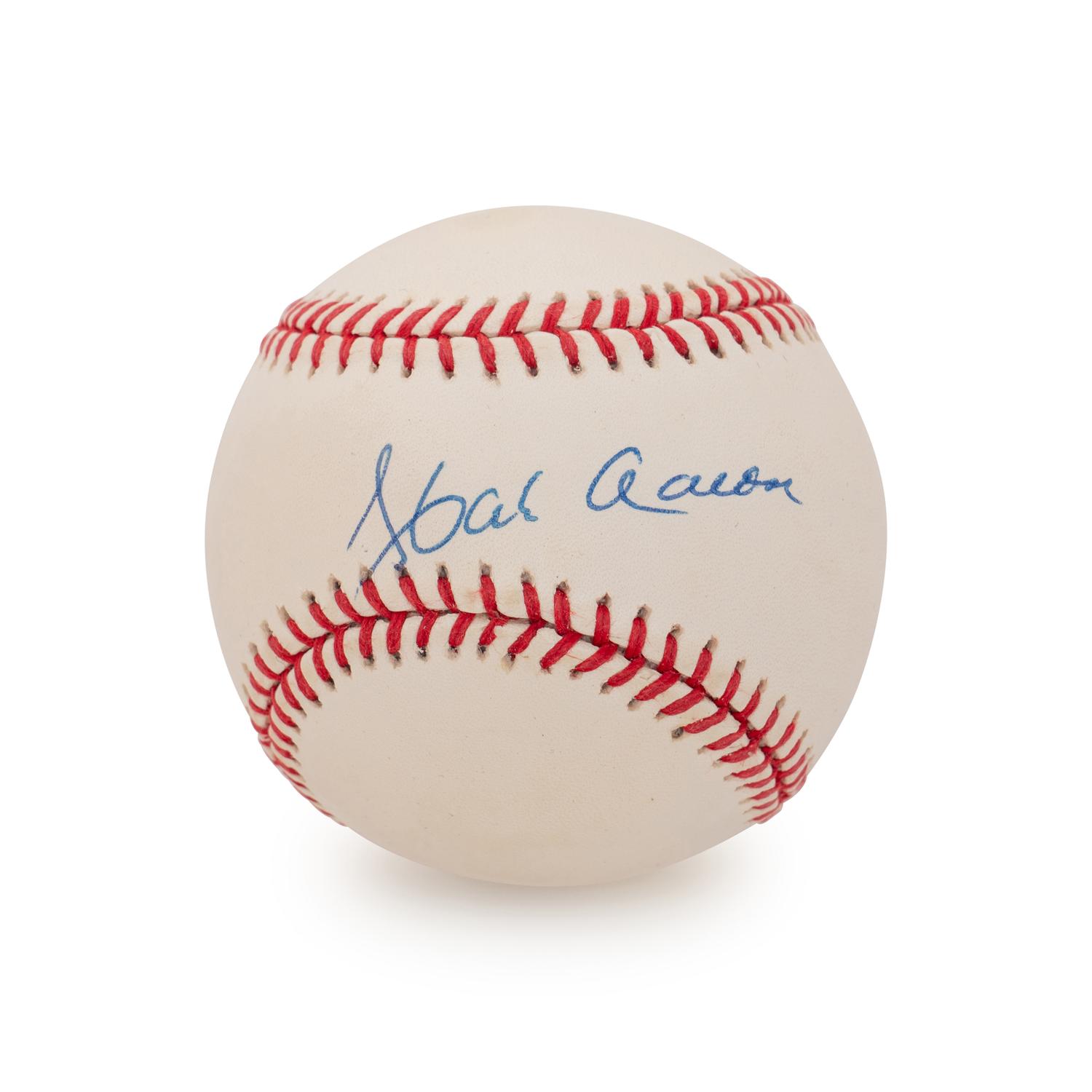 A Hank Aaron Single Signed Autograph Baseball (Beckett Authentication Services)