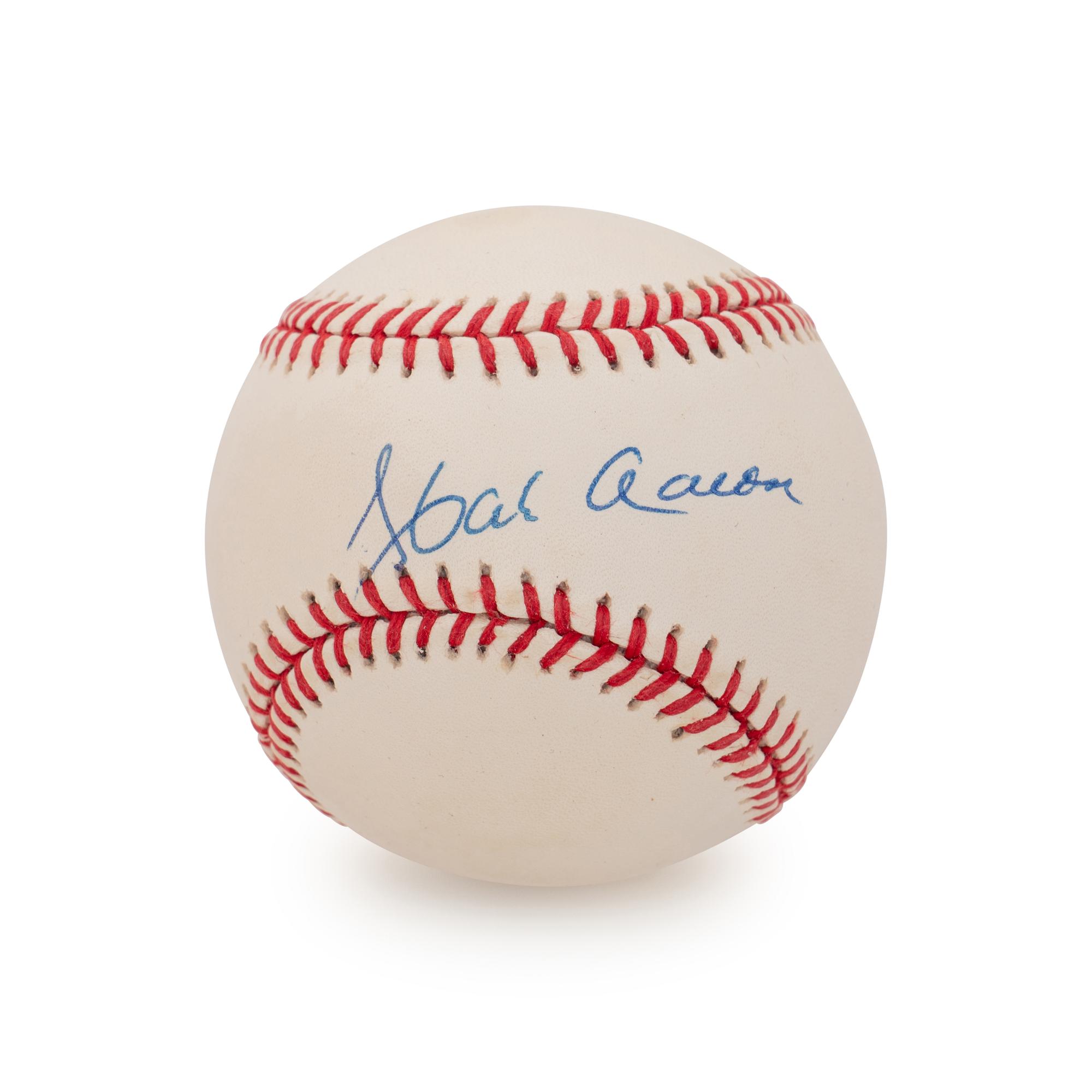 A Hank Aaron Single Signed Autograph Baseball (Beckett Authentication Services)