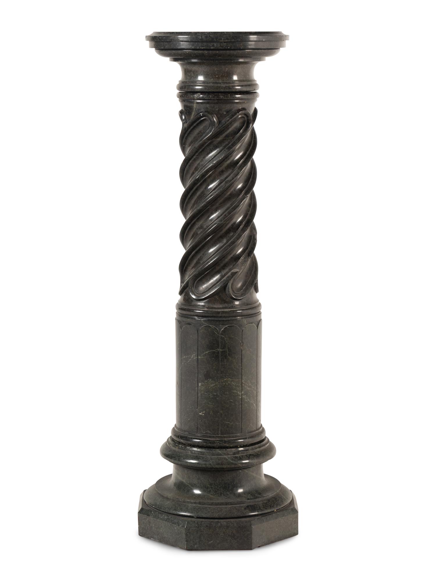 A Continental Carved Marble Pedestal