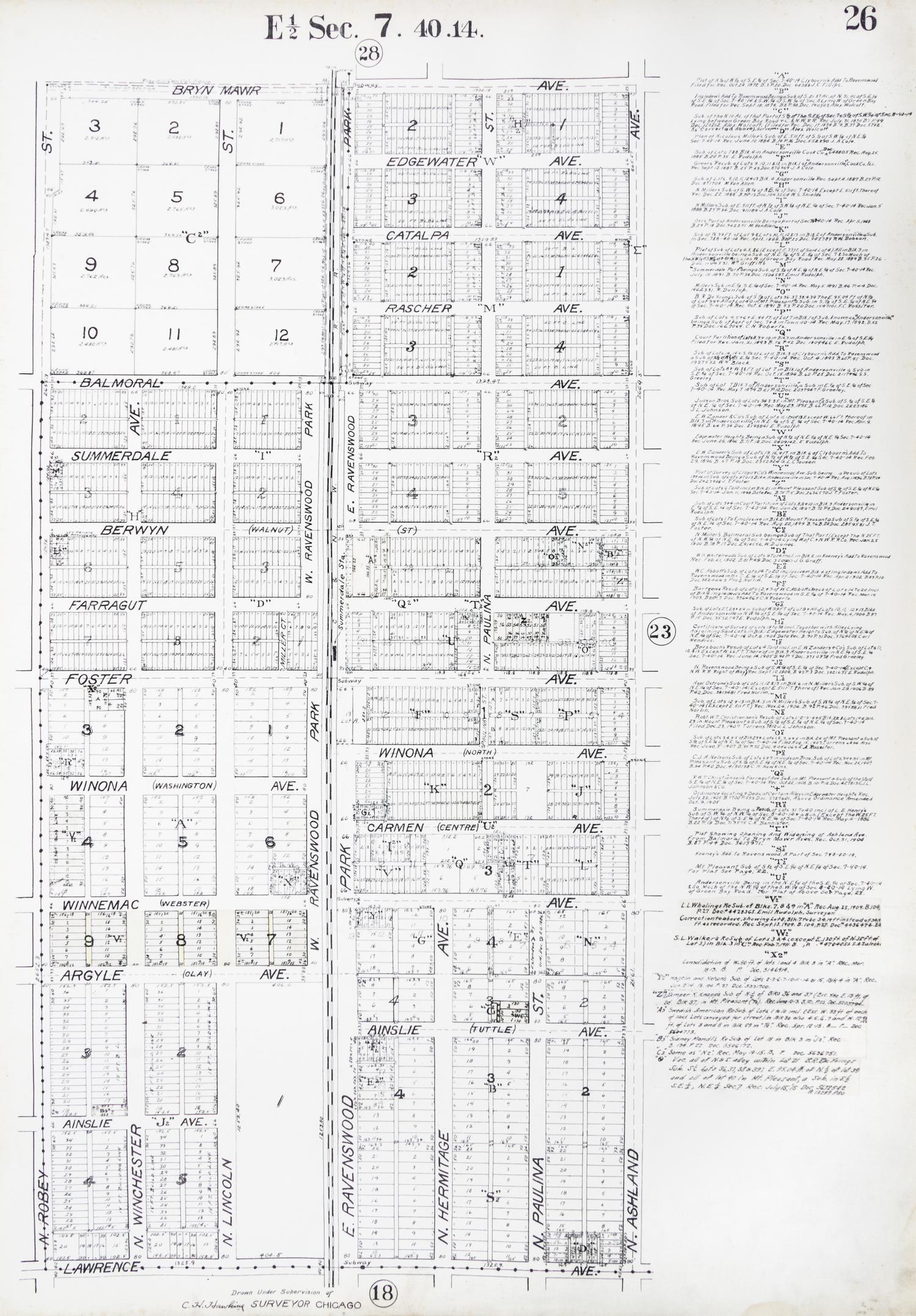 (CHICAGO). Real estate atlas of Lake View and Rogers Park. Chicago, 1915.