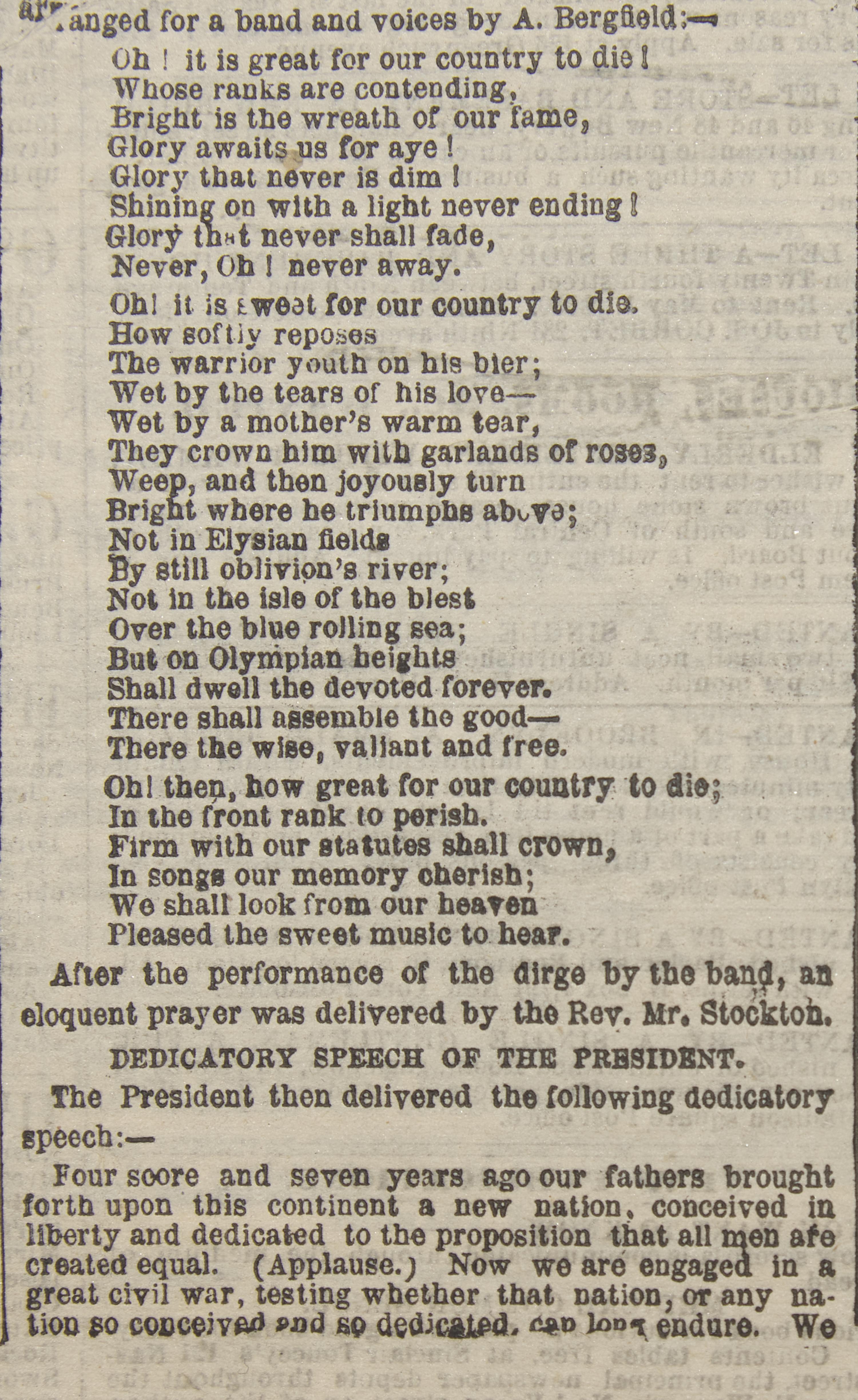 [Gettysburg Address] First Day Printing of the Gettysburg Address in The New York Herald