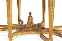A Louis XVI Style Carved Giltwood Center Table
