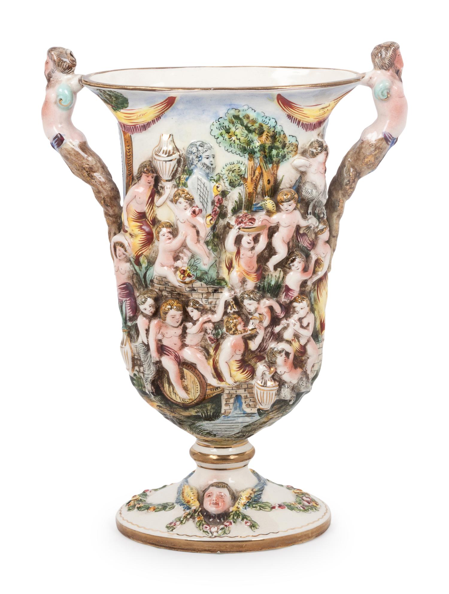 A Capodimonte Porcelain Urn
