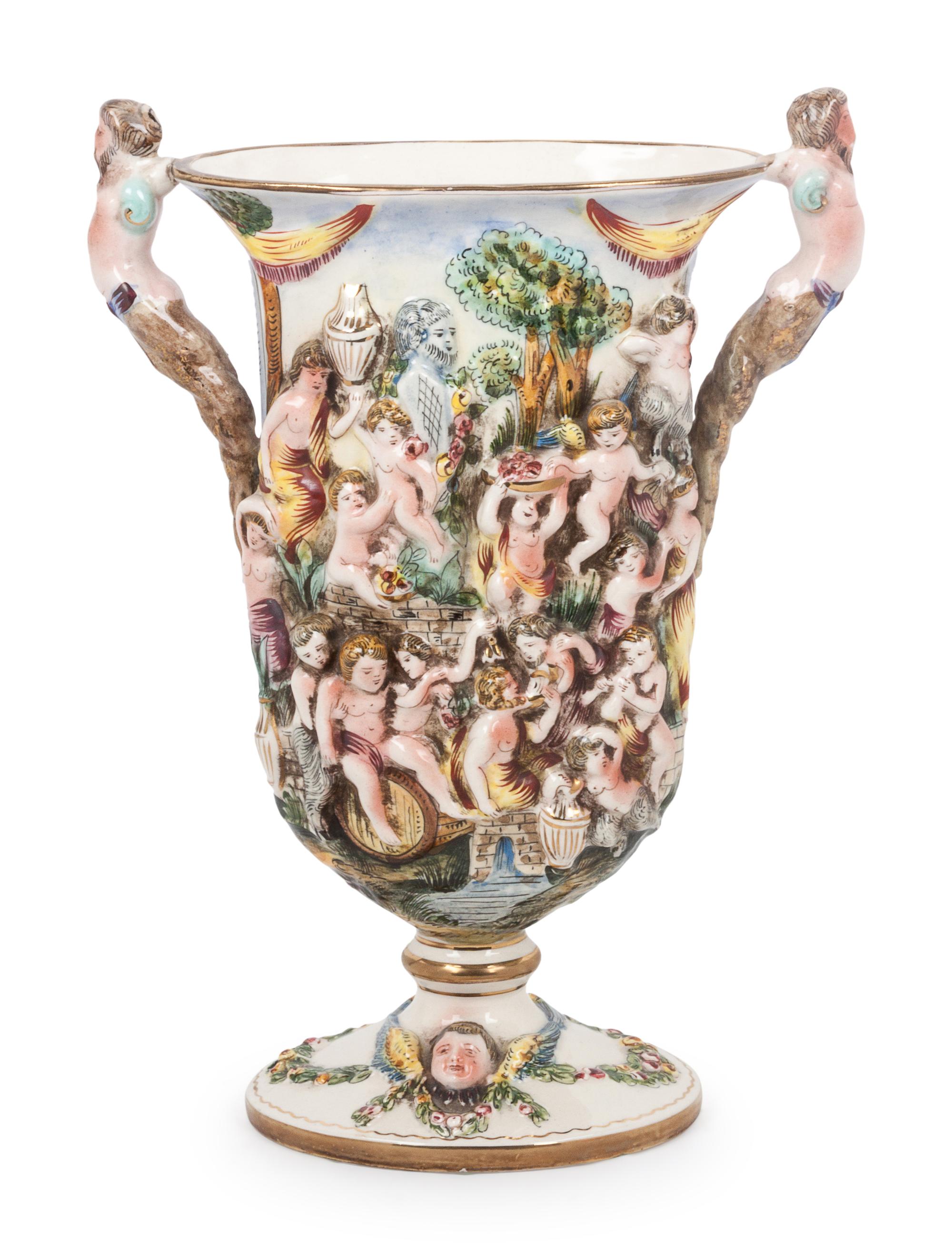 A Capodimonte Porcelain Urn