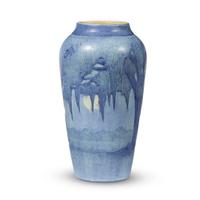 Anna Frances Simpson for Newcomb College Pottery scenic landscape vase, new orleans, louisiana, 1926