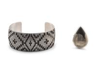 Rug Pattern Cuff and Stone Ring