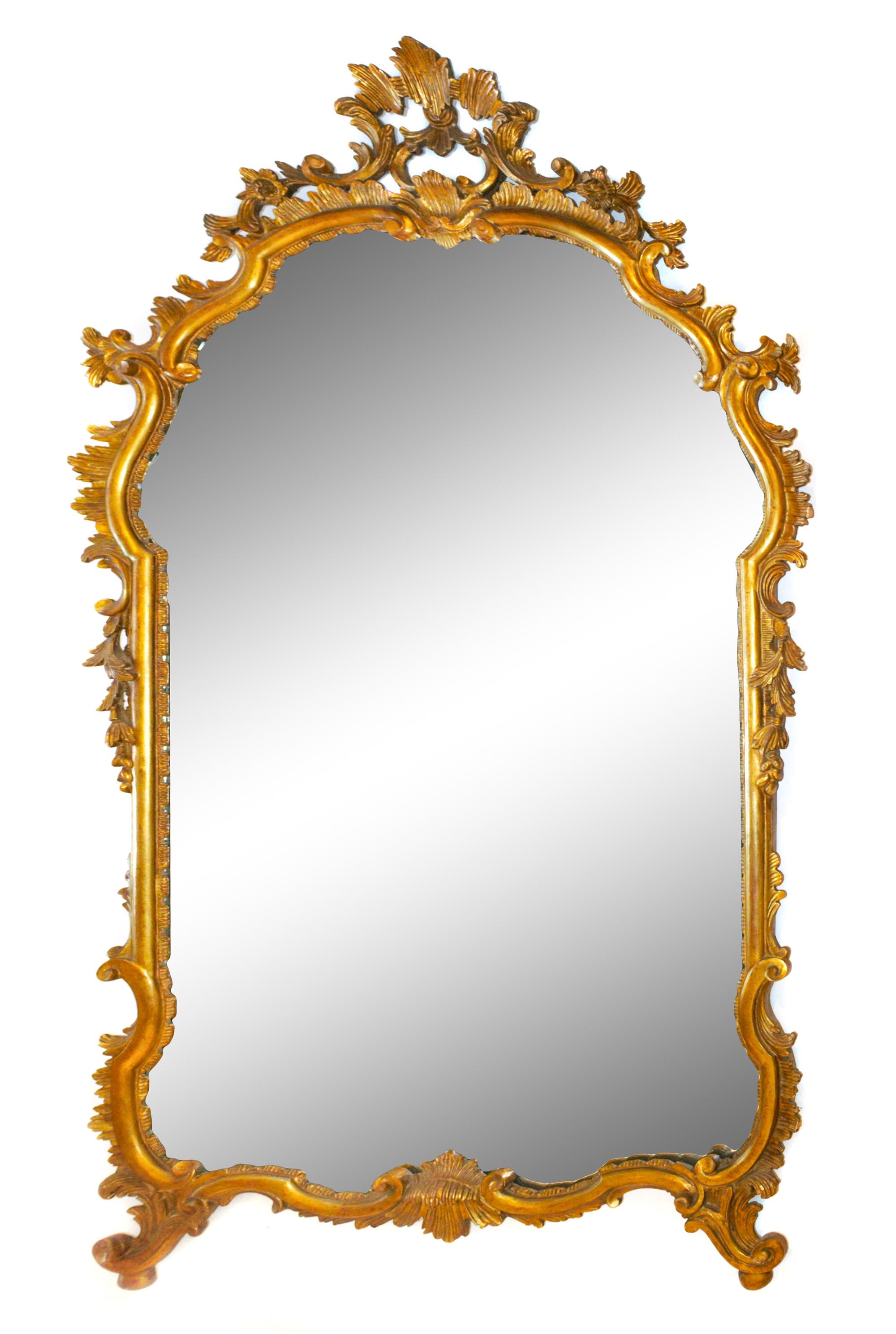 A Pair of Louis XV Style Giltwood Mirrors
