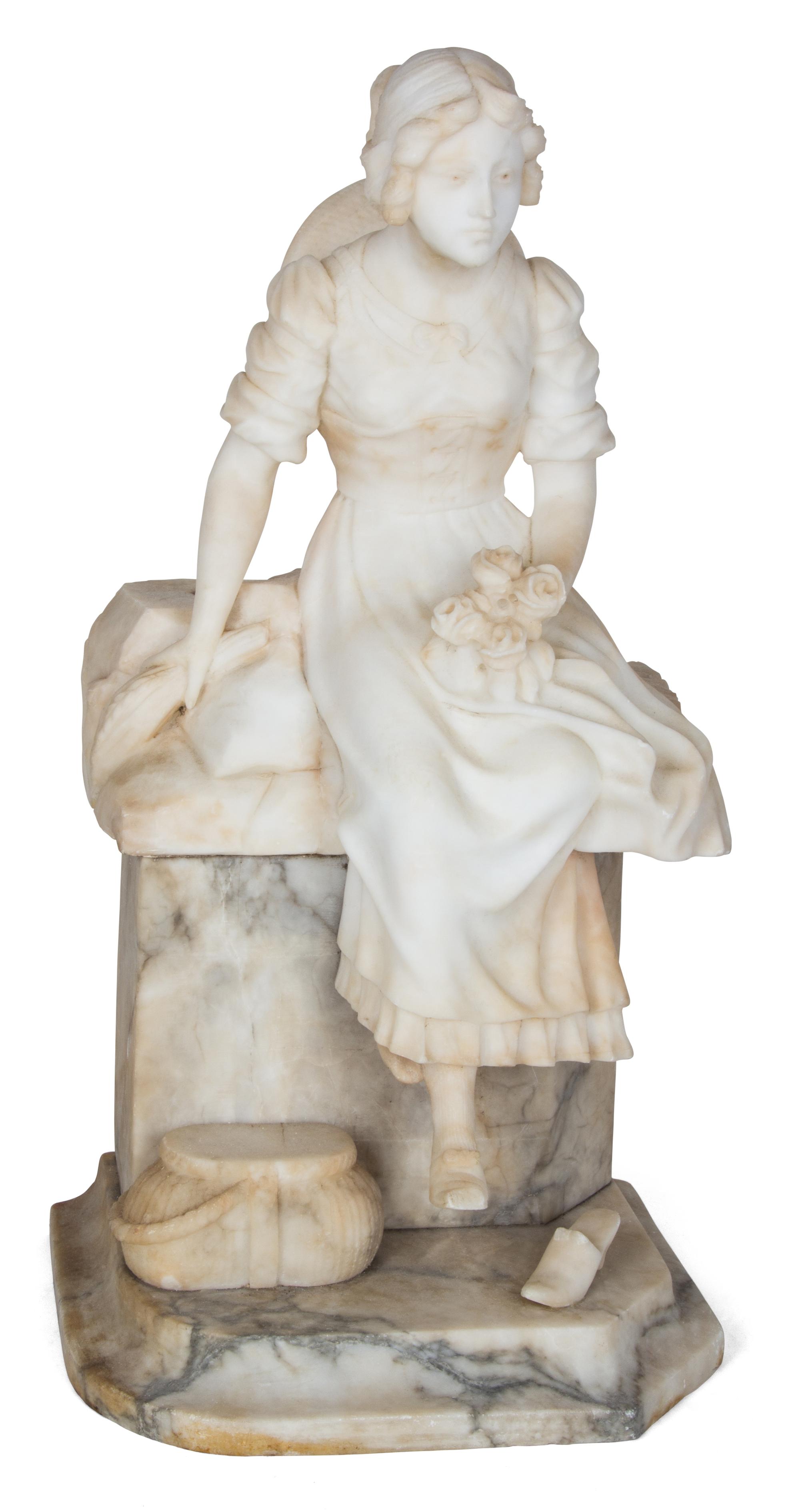 An Italian Alabaster Figure Height 21 inches. — 19TH/20TH CENTURY