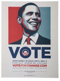 [POLITICS] -- [OBAMA, BARACK (b. 1961)]. A pair of campaign posters urging Ohioans to vote. 2008.