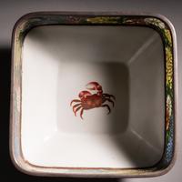 A Japanese Cloisonné-Enamel and Partial Plique-à-Jour Square Bowl