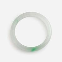 Two white and colored jadeite bangles 翡翠贵妃镯一组两件