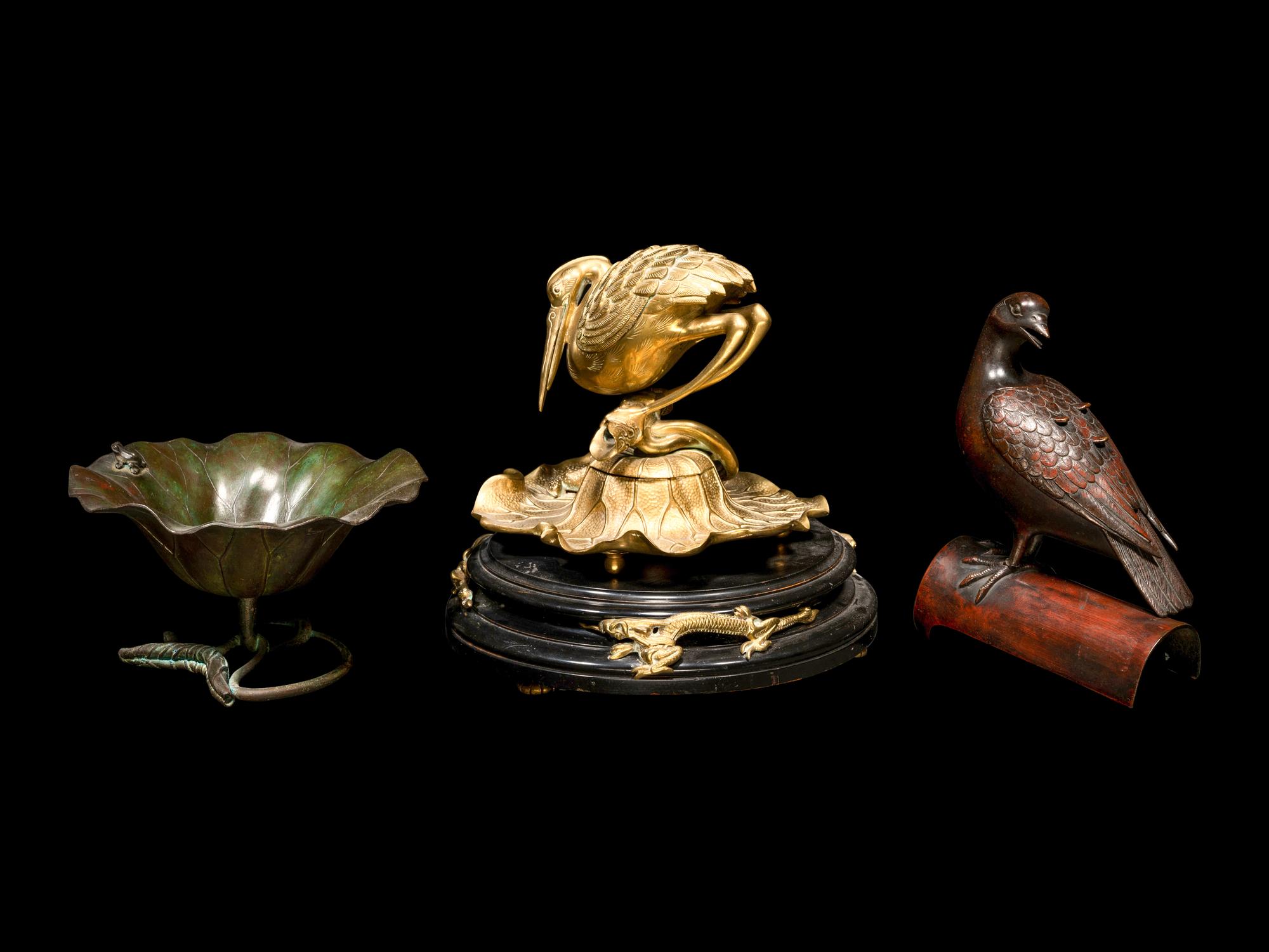 Three Japanese Bronze Articles