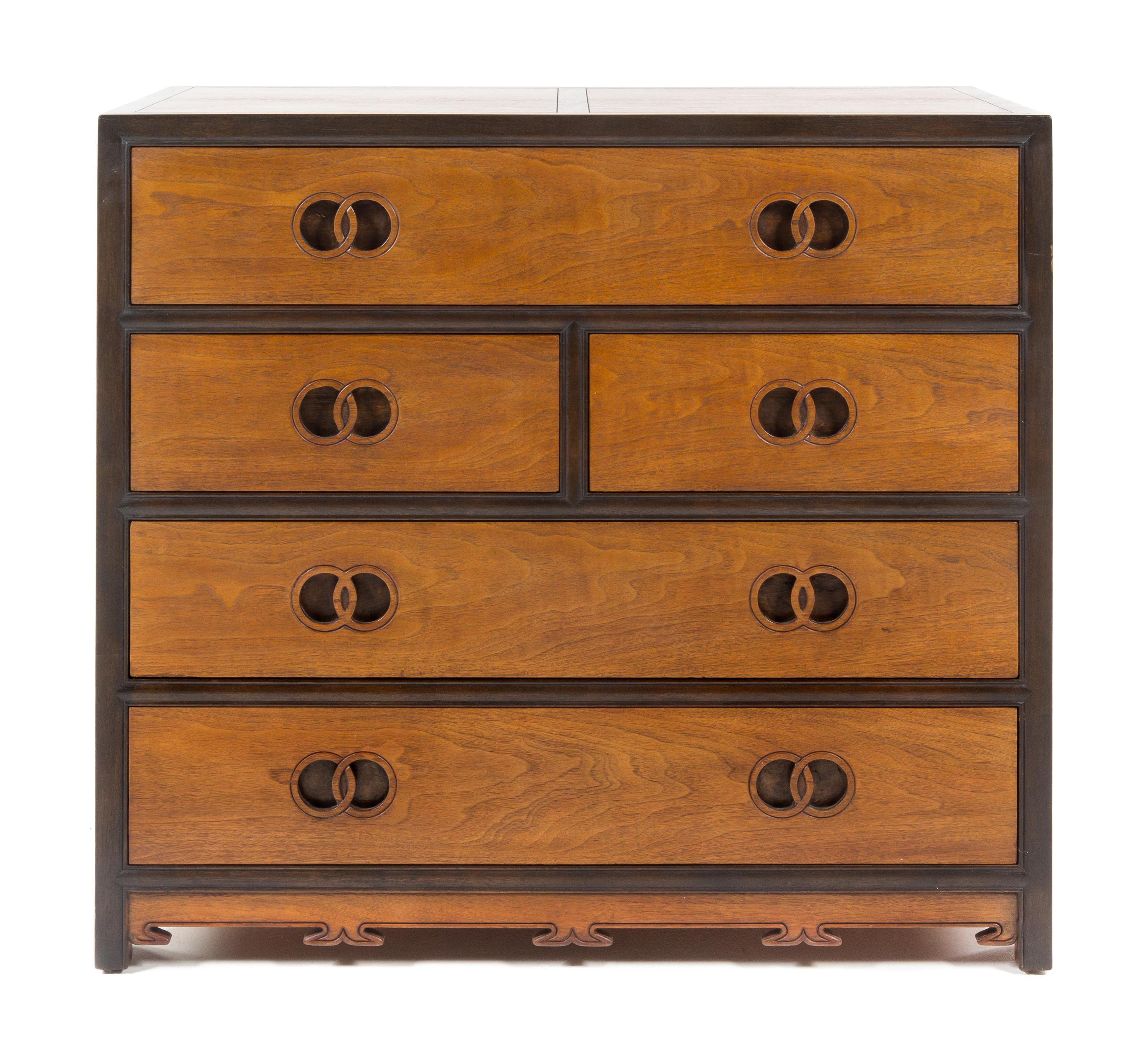 Michael Taylor (American, 1927-1986), Baker, 1960s, a 5-drawer chest