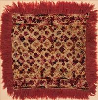 A Fringed Floral Needlework Pillow Cover
