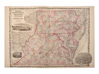 [MAPS]. 40+ maps published by Johnson & Ward, highlighted by US Civil War-period maps.