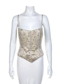Two Beaded Tops: Badgley Mischka and J&M Costumers Hollywood, 1990-2000s No size label