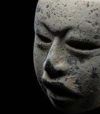 An Olmec Jade and Stucco Mask