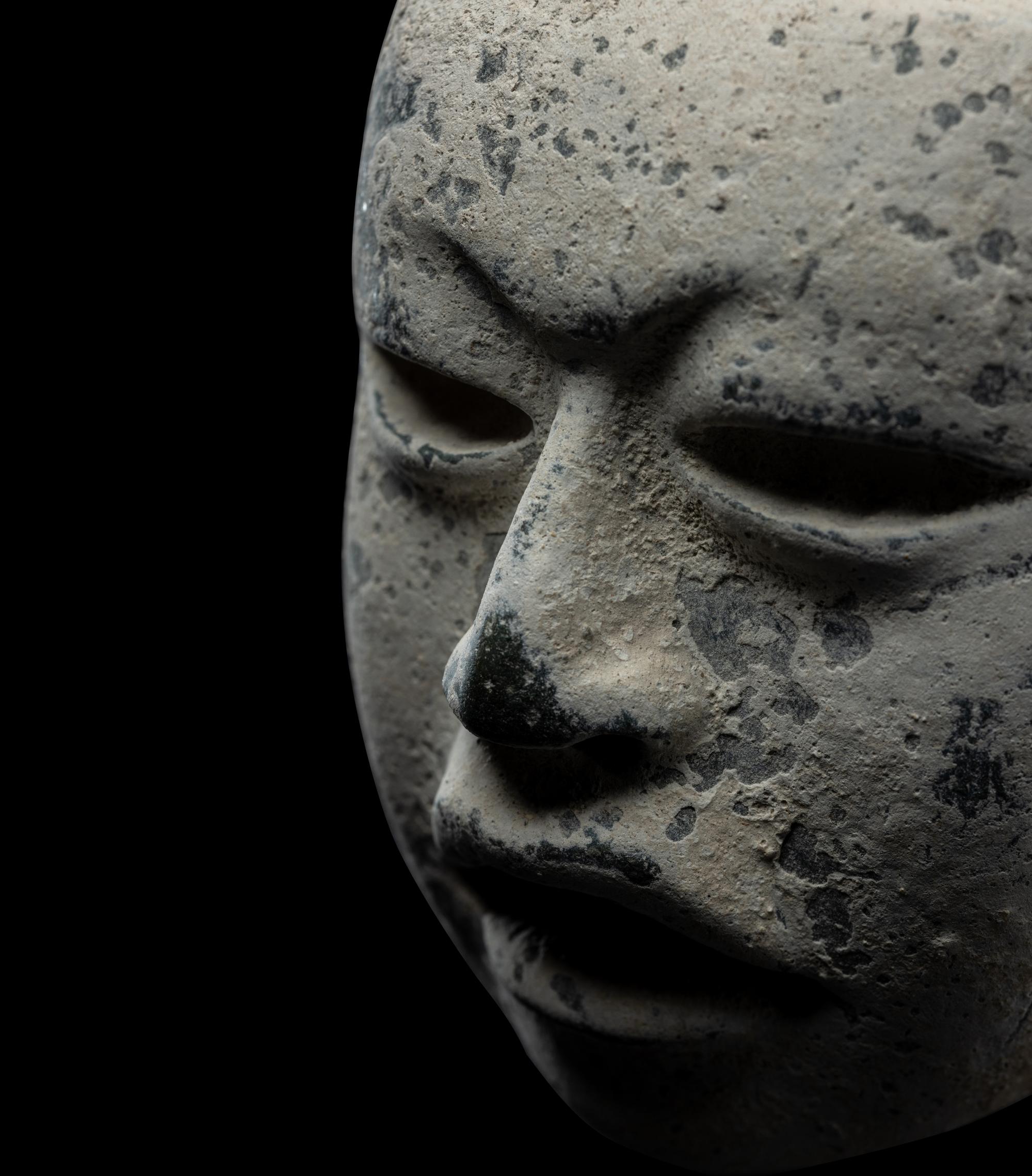 An Olmec Jade and Stucco Mask