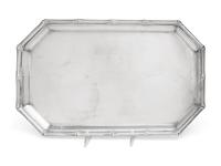A Tiffany and Co. Bamboo Silver Serving Tray