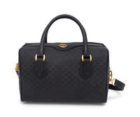 Gucci, Black Monogram Boston Handbag