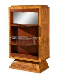 An Art Deco Style Various Woods Inlaid Bar Cabinet