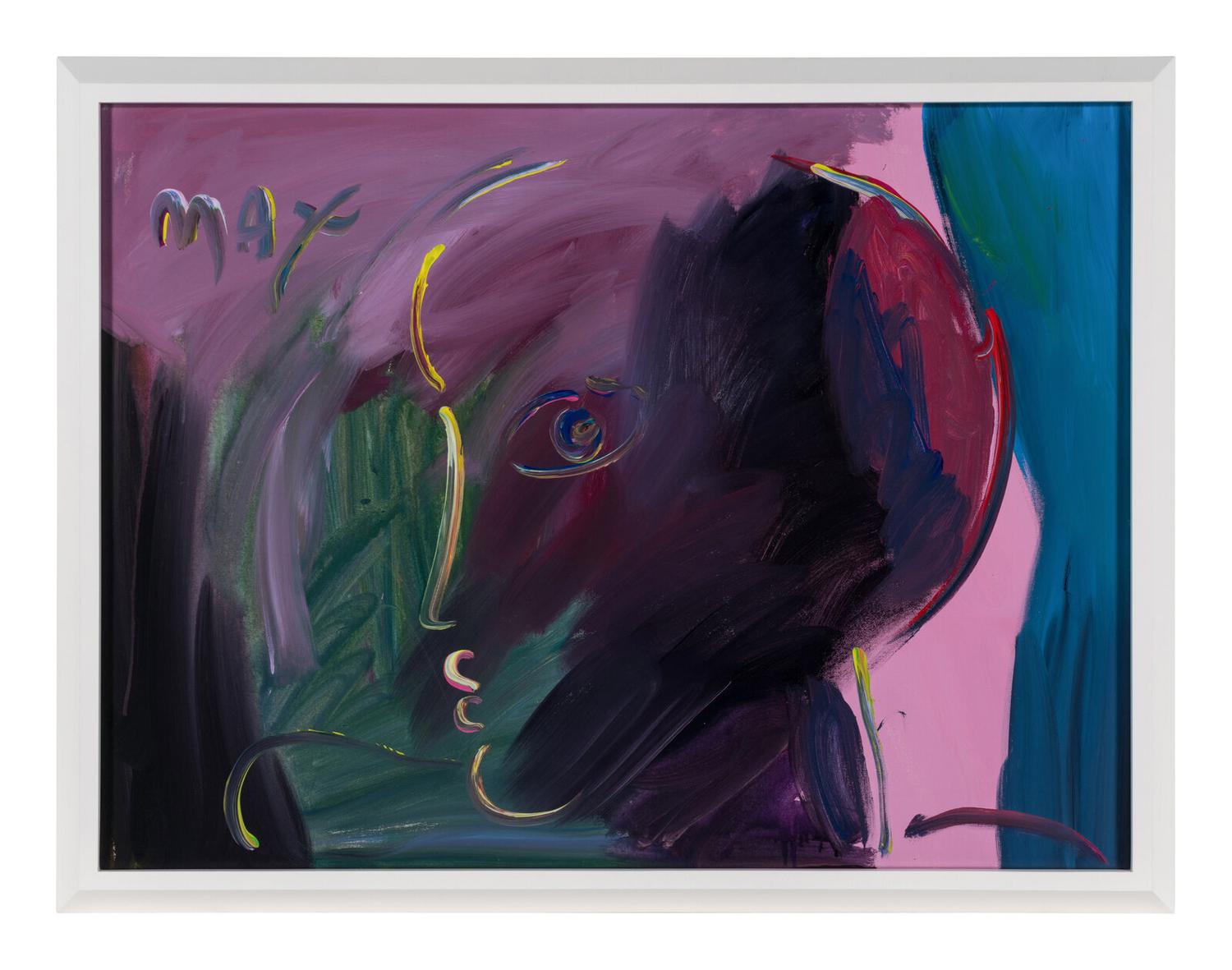 Zero on Black, 1990, Profile, and Lady Profile with Yellow Monk, 1989 (a group of three works)
