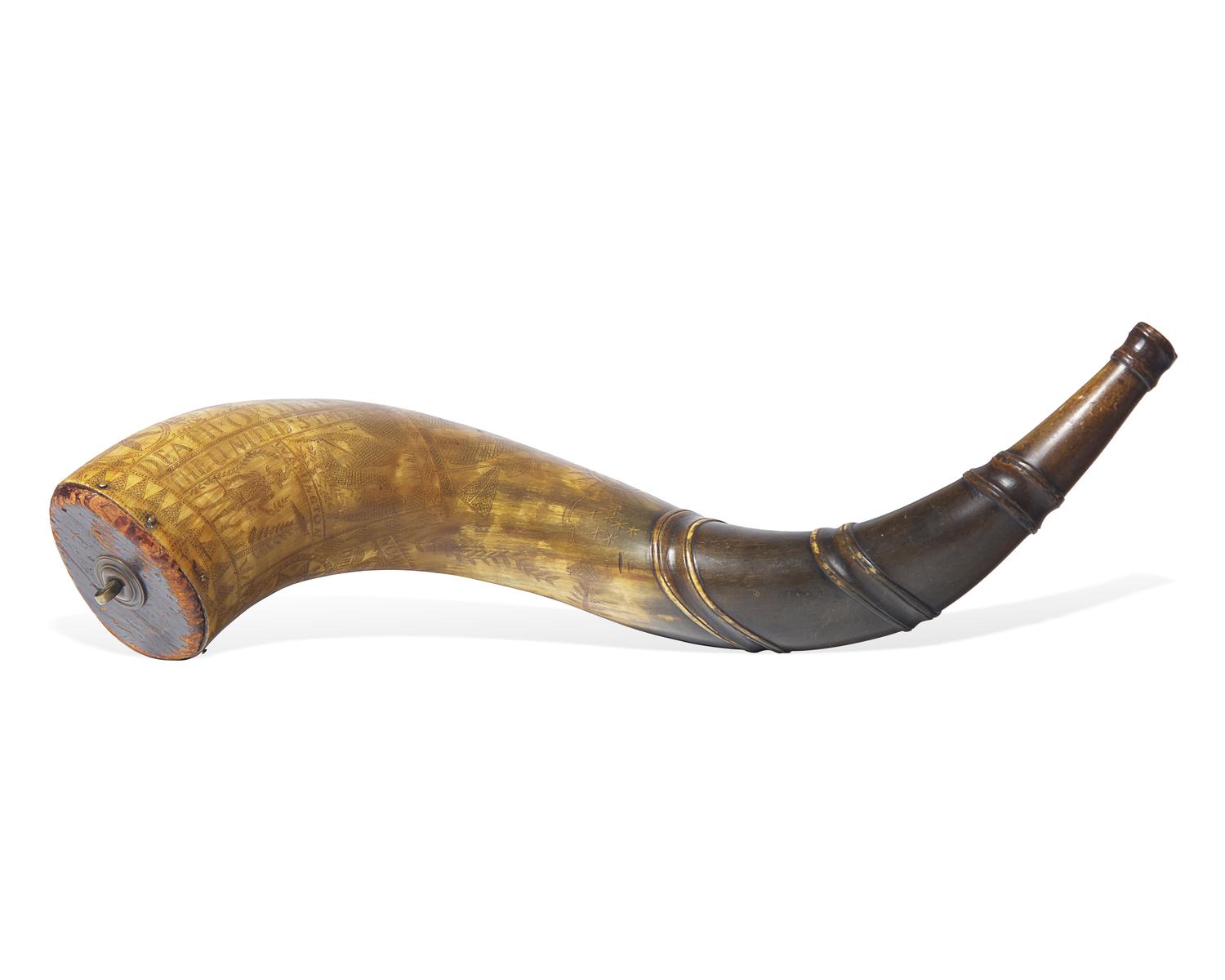 An Extraordinary Presentation Powder Horn For Thomas Splane (1758-1831) Of Virginia And Mississippi