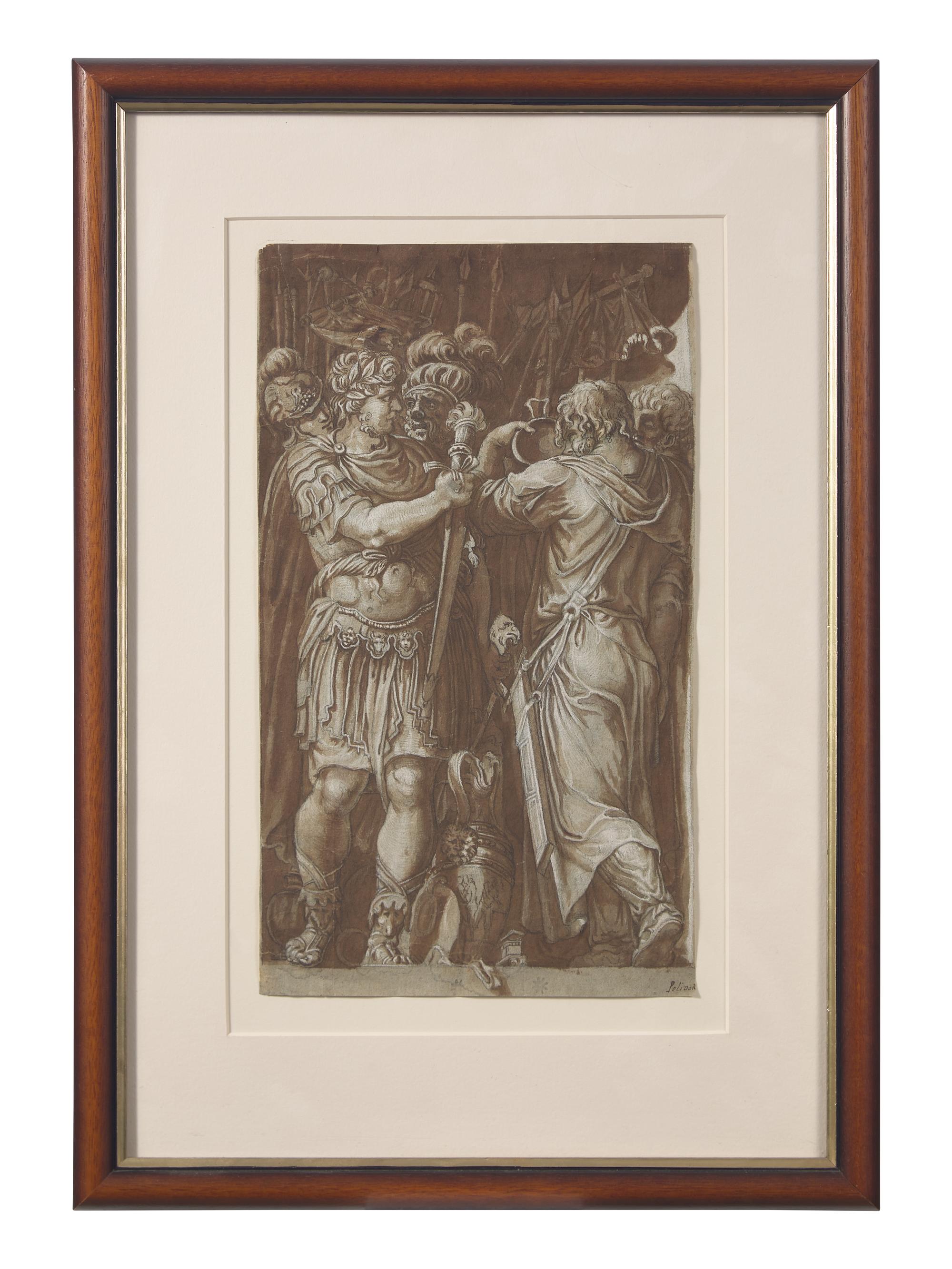 A Roman General with Soldiers, after the Palazzo Milesi Facade