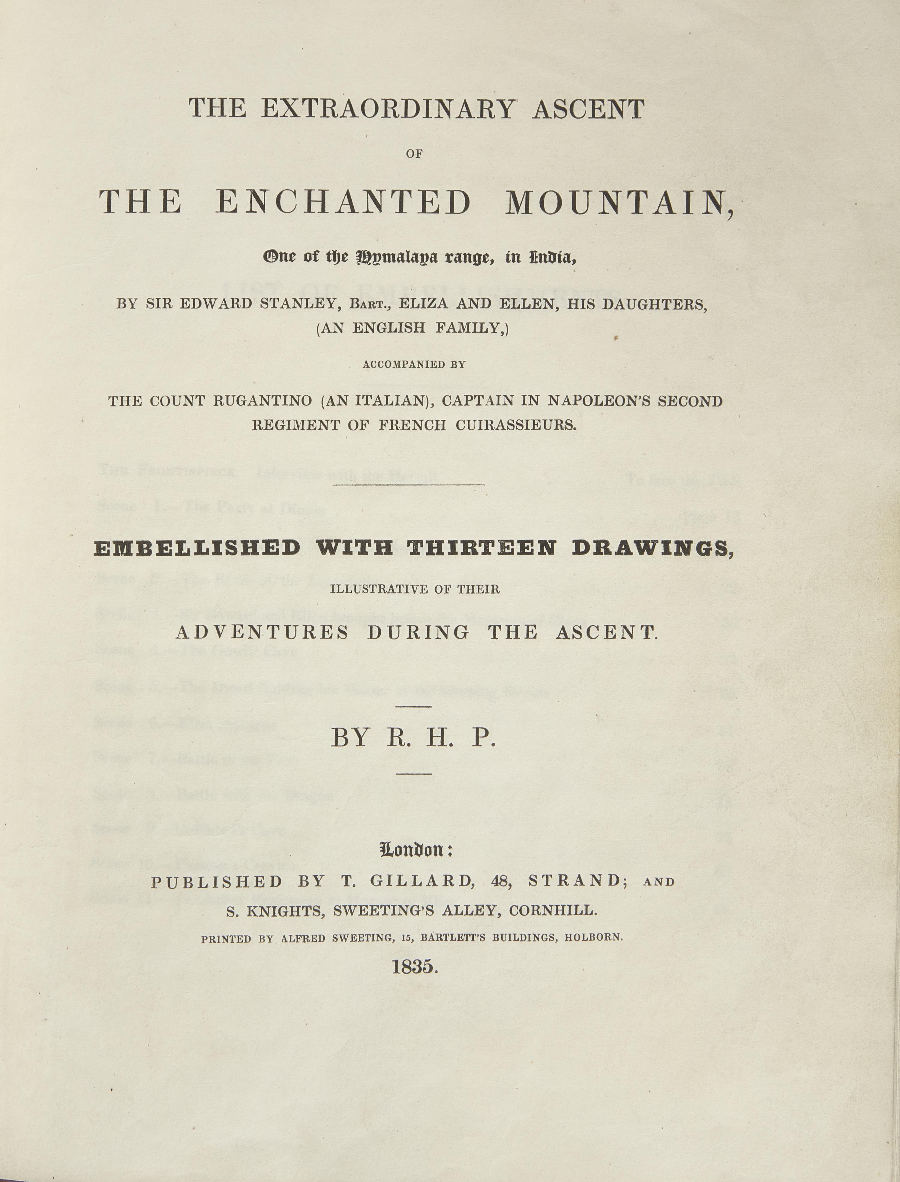 [Color-Plate Books] P(eel)., R.H. The Extraordinary Ascent of the Enchanted Mountain, One of the Hymalaya range, in India...