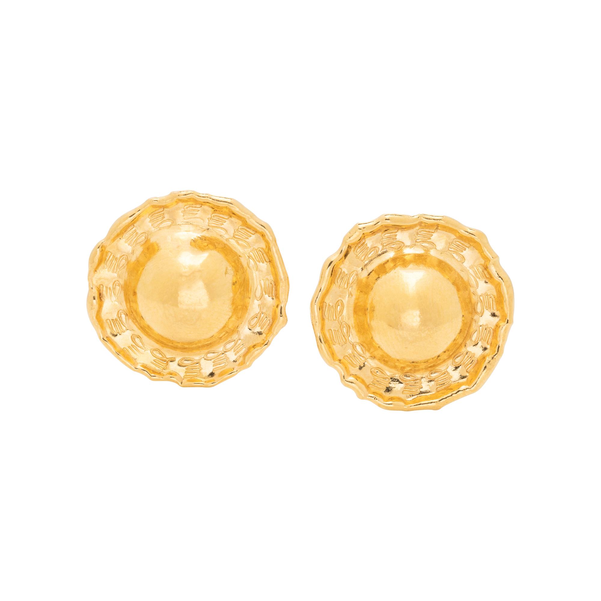 JEAN MAHIE, HIGH KARAT YELLOW GOLD EARCLIPS