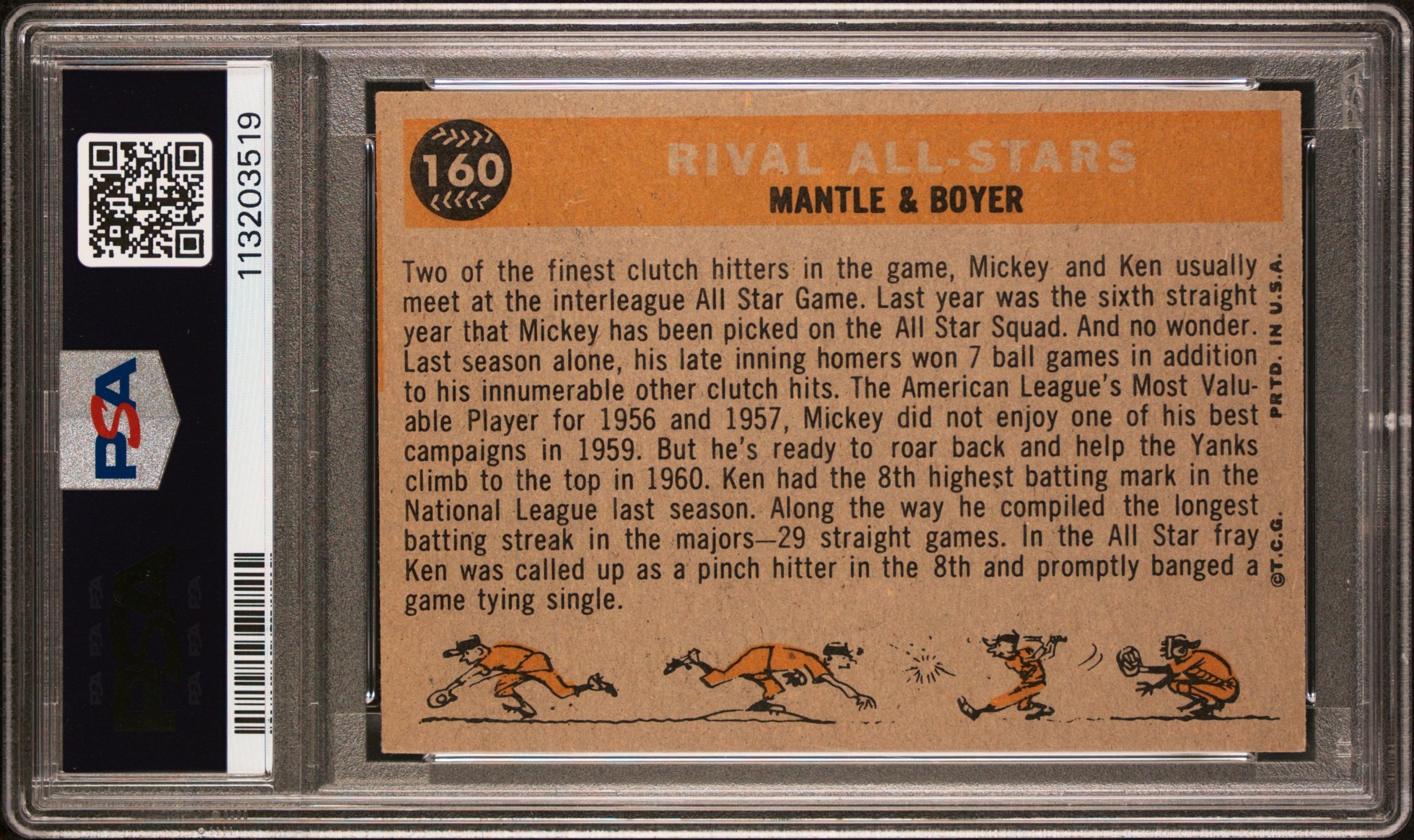 A 1960 Topps Mickey Mantle Signed Autograph Baseball Card No. 160 (PSA 10 AUTO)