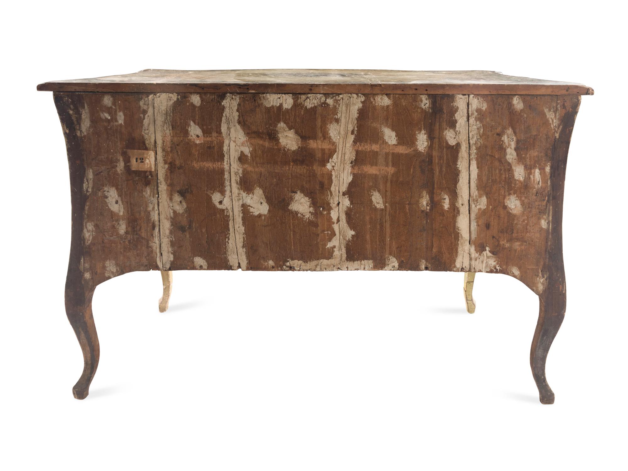 A Venetian Rococo Polychrome Decorated and Parcel-Gilt Commode