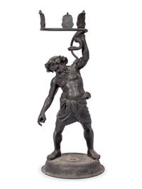 A Grand Tour Bronze Figure of Silenus Wrestling a Serpent